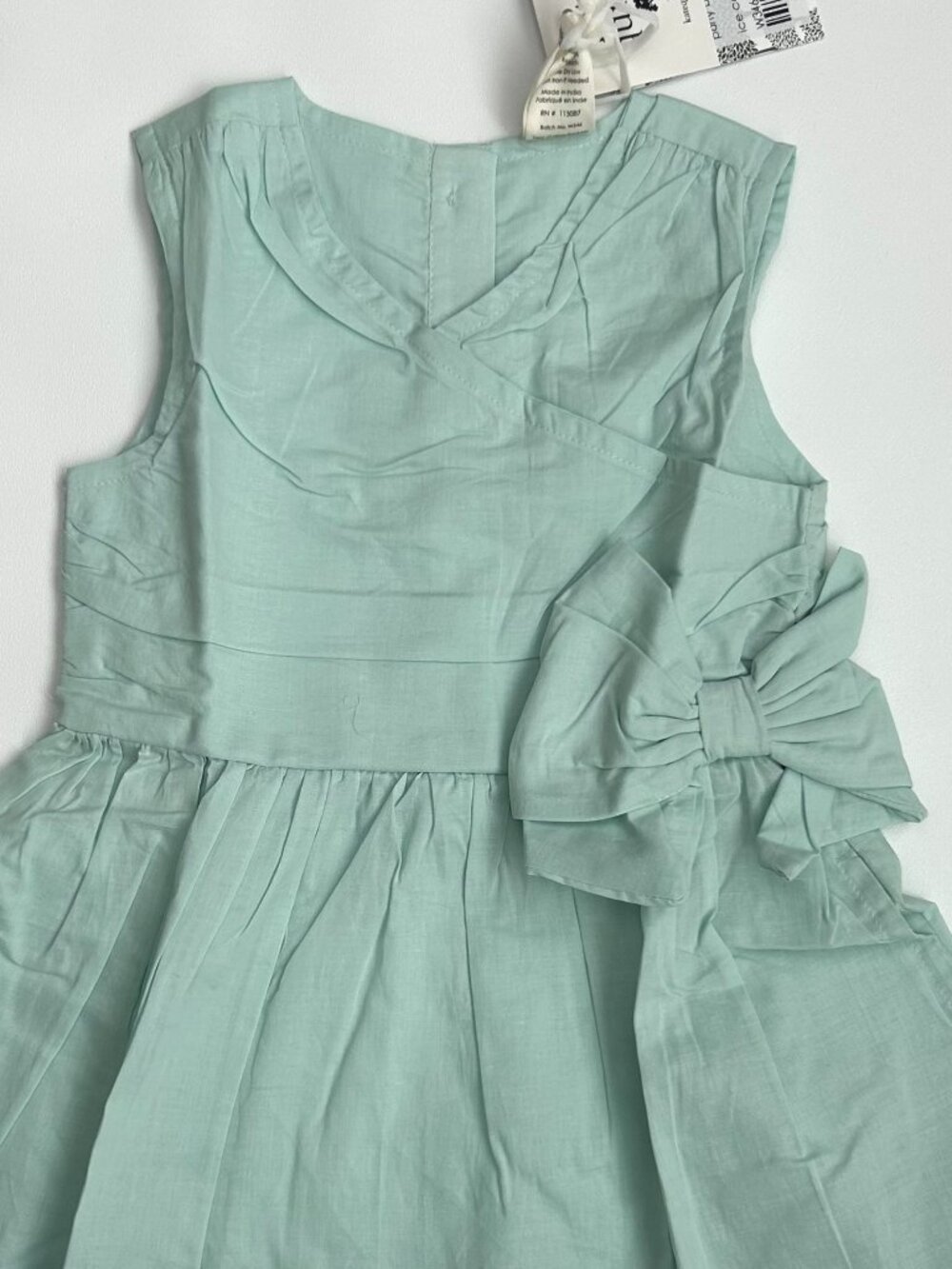 NWT Kate Quinn Baby Girl Dress 6-12M Ice Cap Blue Organic Cotton